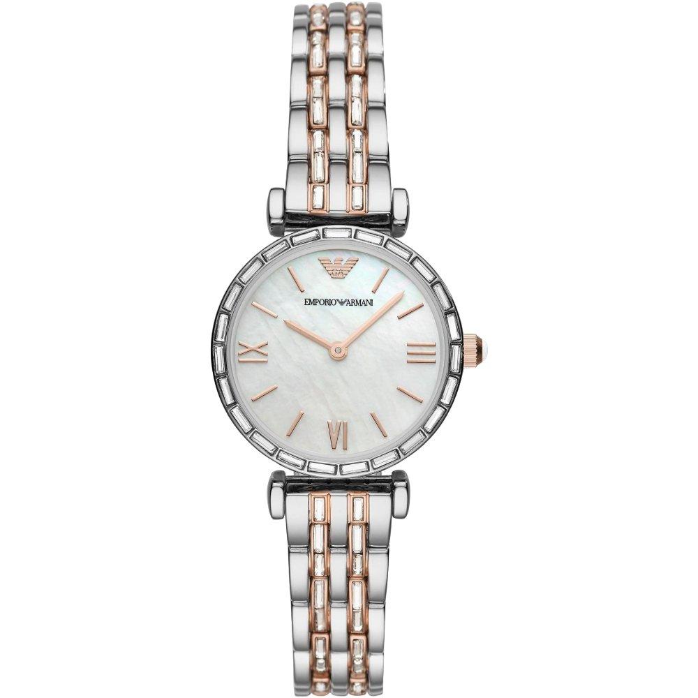 Emporio Armani AR11290 Gianni T-Bar Mother Of Pearl Ladies Watch