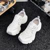 Thick-soled Mesh Lace-up Dad Shoes for Women In Summer 2025, New Fashionable Versatile and Breathable Sports and Leisure Little White Shoes