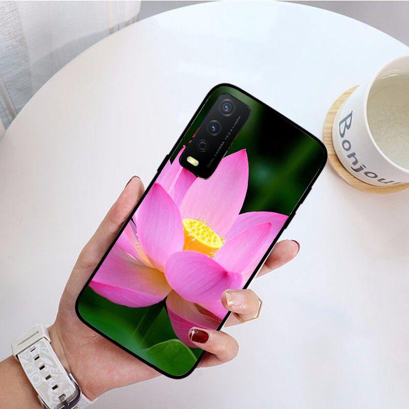 Funda ЦВЕТЫ ЛОТОСА чехол для телефона для vivo Y31 Y30 Y33S Y11S Y12S Y17 Y20 Y20S Y21 Y21S Y1S Y53S Y15 Y19 Y91C V23 5G чехлы