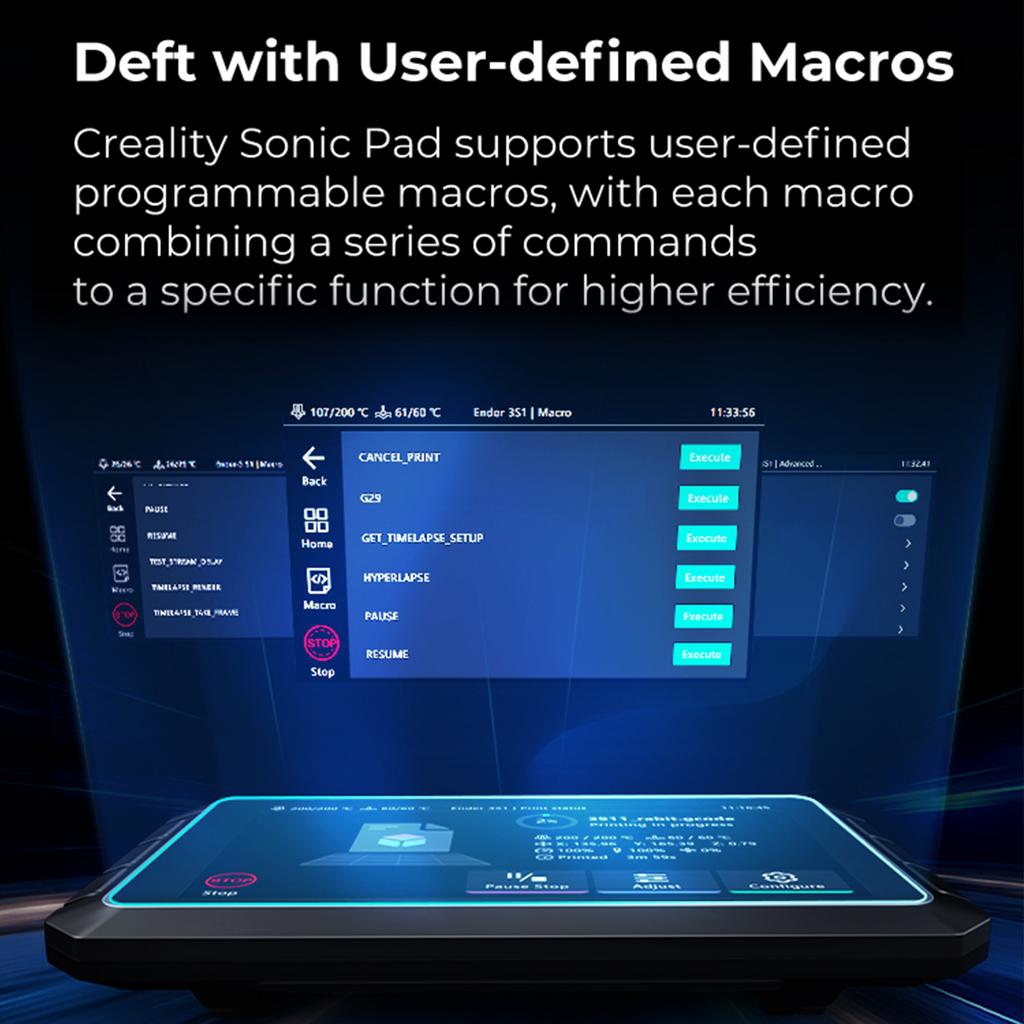 Creality 3D Sonic Pad для 3D-принтера FDM с несколькими интерфейсами Сенсорный экран 7 дюймов ОЗУ 2 ГБ ПЗУ 8 ГБ