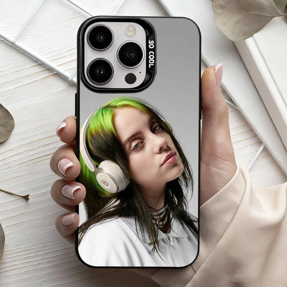 Чехол для телефона Singer B-Billie E-Eilish-H Для iPhone17,16,15,14,13,12,11 Plus,Pro Max Черный Конфетный серебристый чехол для телефона