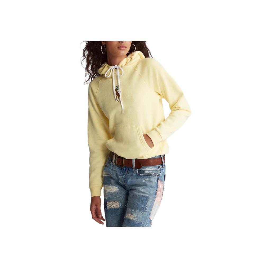 Polo Ralph Lauren FW24 Худи из флиса с вышивкой логотипа Big Pony для женщин, желтый WMPOKNIN6820251-700