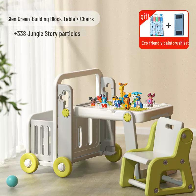 Детский складной стол-конструктор Manlong и доска для рисования - развивающая игрушка с крупными частицами для мальчиков и девочек