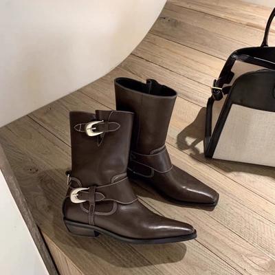 Модные зимние женские байкерские ботинки Модные с пряжкой на ремне Женские элегантные ботильоны на платформе Повседневные женские рыцарские ботильоны botas mujer