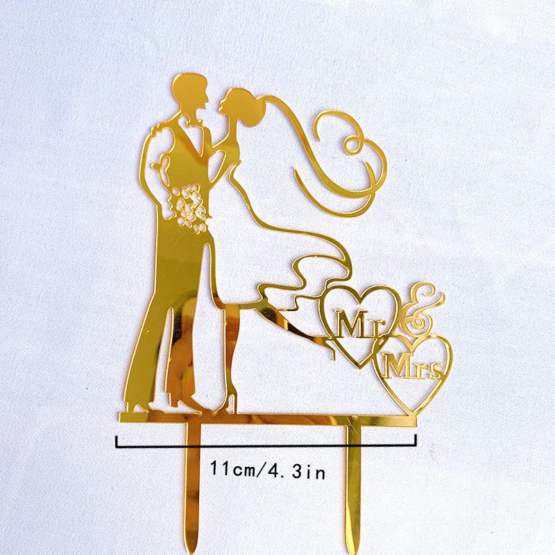 1 шт., модные свадебные принадлежности, топперы для торта на день святого Валентина, акриловое сердце, декор для торта