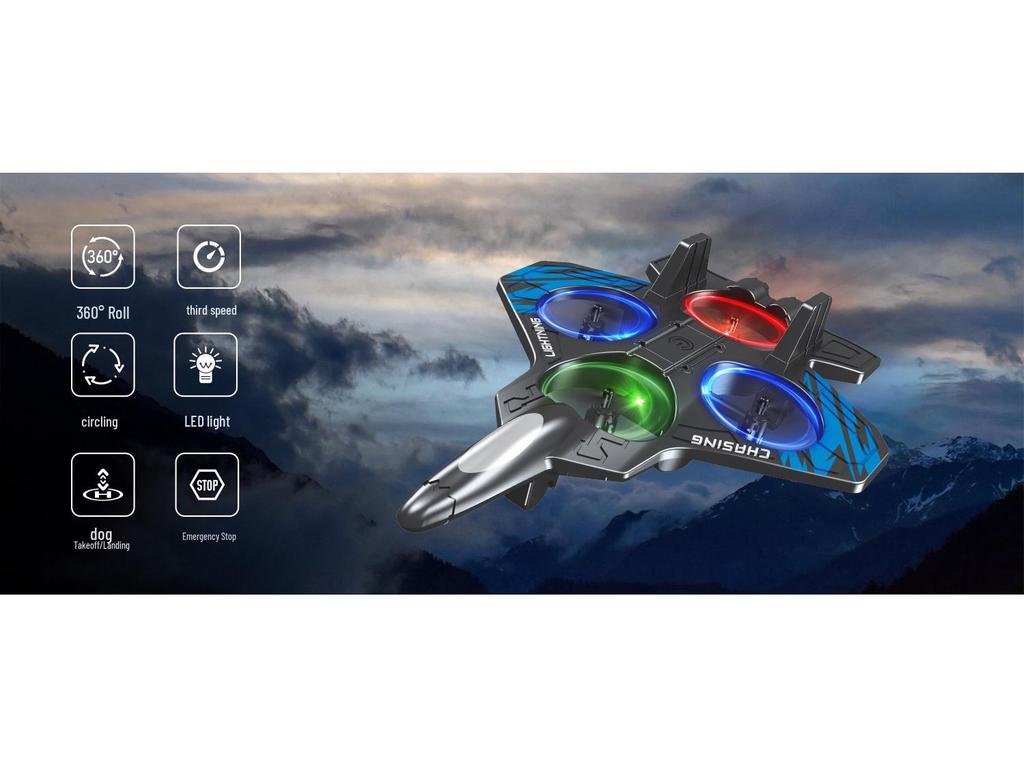 A1 Remote Control Foam Airplane with Colorful Lights & 360° Rolling Stunt Capabilities