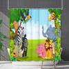 Занавеска для ванной Водонепроницаемая занавеска для душа Цифровая печать Анимация Без перфорации Туалетная перегородка Занавеска Ткань для душа