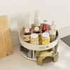 Plastic 360° Rotating Storage Tray Double-layer Non-Slip Spice Storage Rack Large Capacity Space Saving