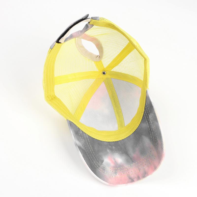 Унисекс бейсболка с tie-dye и сеткой для хвоста, защита от солнца для длинных волос