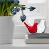 Creative White and Red Glossy Ceramic Birds Figurines Home Decorations Accessories Party (Pack of 2, White & Red)