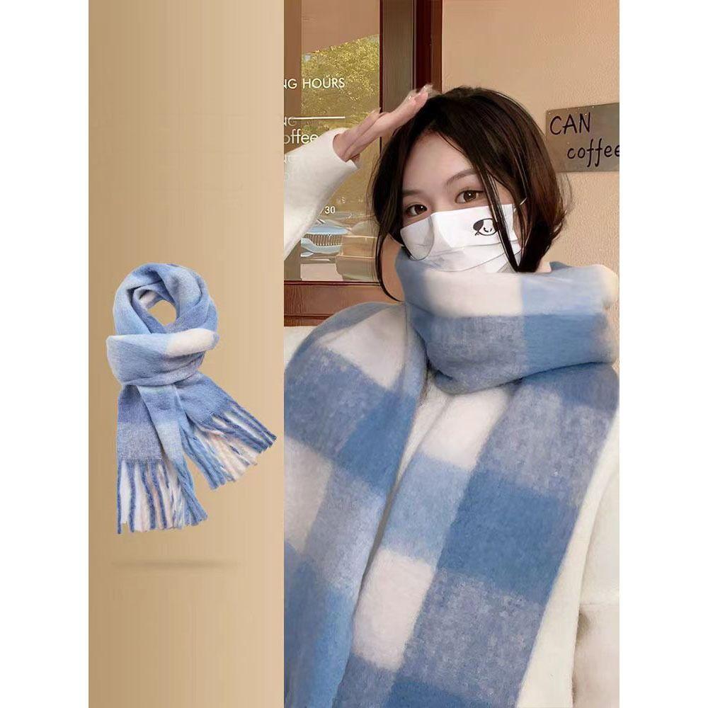 Soft Long Tassel Scarves Warm Thickened Shawl Wrap Retro Winter Cashmere Scarf Women