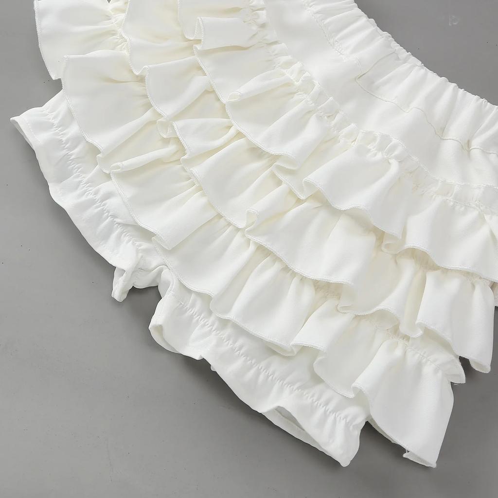 Летняя короткая многослойная юбка для девочек, модная универсальная школьная плиссированная юбка для детей-подростков, танцевальная юбка с высокой талией для детей 10-12 лет