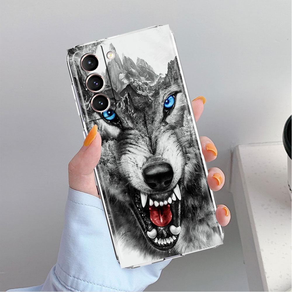 Wolf Dog Cat Bird Lion Tiger Animal Clear Case For Samsung Galaxy S22 S20 FE S21 S10 S9 Plus Note 20 Ultra 10 Lite Phone Shell