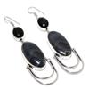Banded Agate, Spinel Gemstone Handmade 925 Sterling Silver Earring 3.59" i9C81