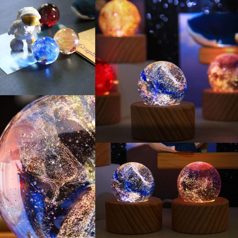 Smooth Led Night Lamp Chroma Ambient Light Interior Decoration Crystal Ball  Bedroom Decoration