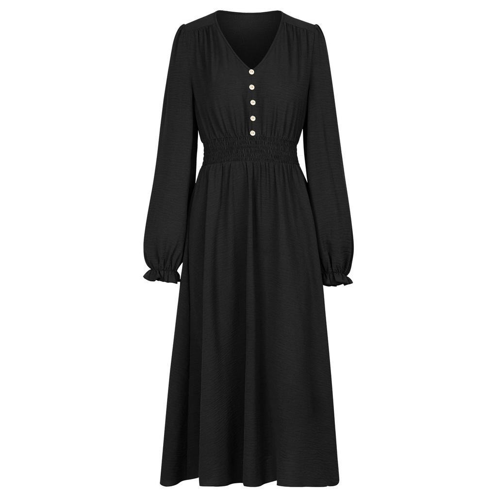 Женская осенняя юбка с v-образным вырезом на талии, однотонное платье средней длины, женское платье, женская юбка трапециевидной формы с низом