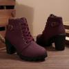 New Women's Boots, Round Toe Shoes, Thick Heels, Side Zipper Short Boots, Women's Shoes