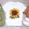 (Asian Size) Casual Tees Top Lovely Flower Style Cute Women Clothing Short Sleeve T Shirt Tee Fashion Print Ladies Female Graphic T-shirts