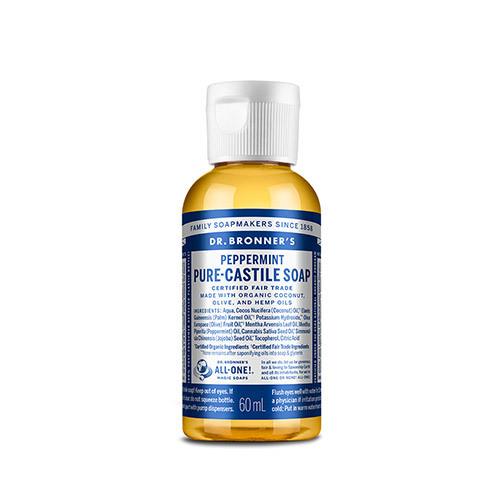 Dr. Bronner's Pure Castile Soap 60ml (Choose 1 of 2 Flavors) (Tea Tree/Peppermint)