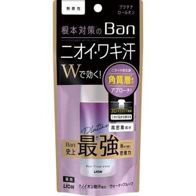 Ban Sweat Block Platinum Антиперспирант-ролик для подмышек, Прямое нанесение, 40 мл, Без запаха, [Квази-препарат]