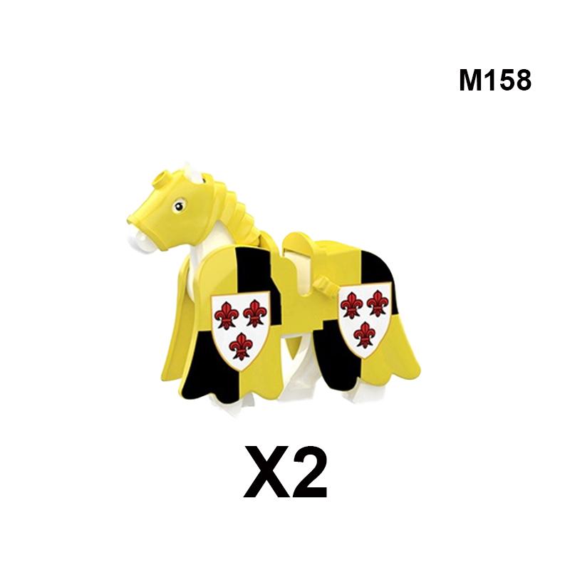 Военные Строительные Блоки Средневековый Солдат Рыцари Снаряжение Скакун Боевой Конь Флаг Волка Жилеты Щиты Огненный Дракон Мини Кирпич Игрушка