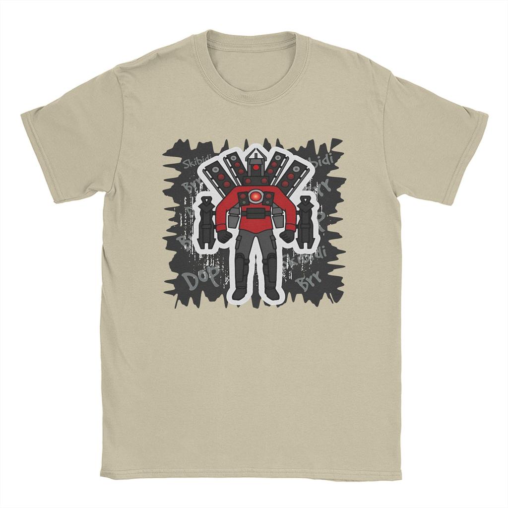 Мужские футболки Skibidi Toilet Titan Speakerman Upgraded Leisure Cotton Tee Short Sleeve Funny Humor T Shirt Merchandise Plus Size