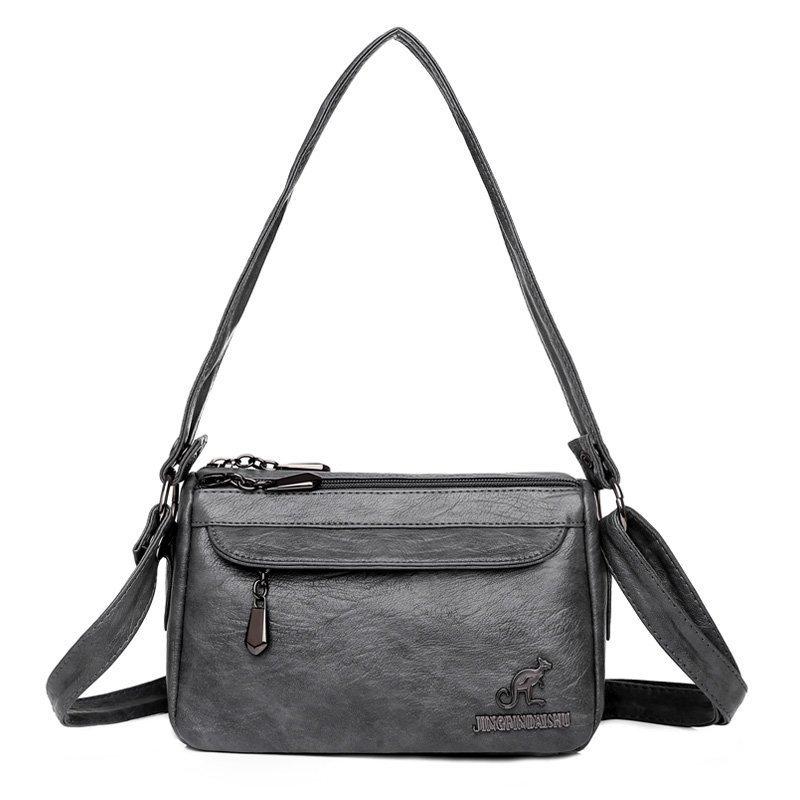 Женская сумка-мессенджер, новая сумка через плечо из мягкой искусственной кожи, простая однотонная сумка через плечо, модная повседневная сумка для мам