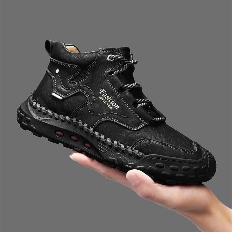 Мужские высокие кожаные ботинки, повседневные кроссовки