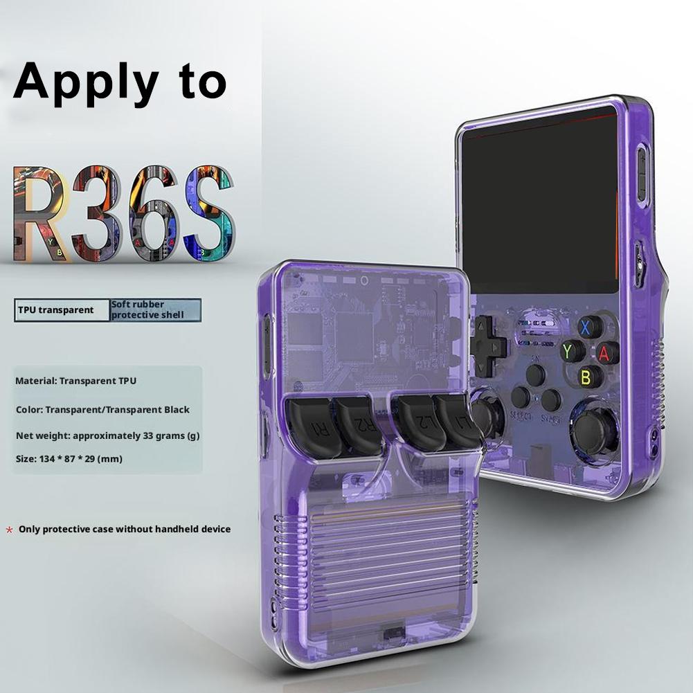 Transparent TPU Case For R36S Handheld Game Console Box Cover Storage Protective Anti-fall Anti N3N5