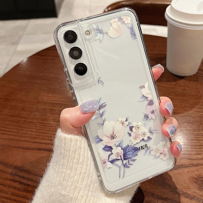 Чехол для телефона с цветными лозами для Samsung S25 Ultra S24 FE S23 A56 A36 A55 5G A16 A25 A35 A33 A54 S22 Plus, противоударный, прозрачный, силиконовый чехол
