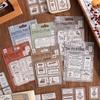 ZABC Ретро-штампы Тематические наклейки для DIY-журнала - Зимняя серия подарков, 4 листа, 6 дизайнов