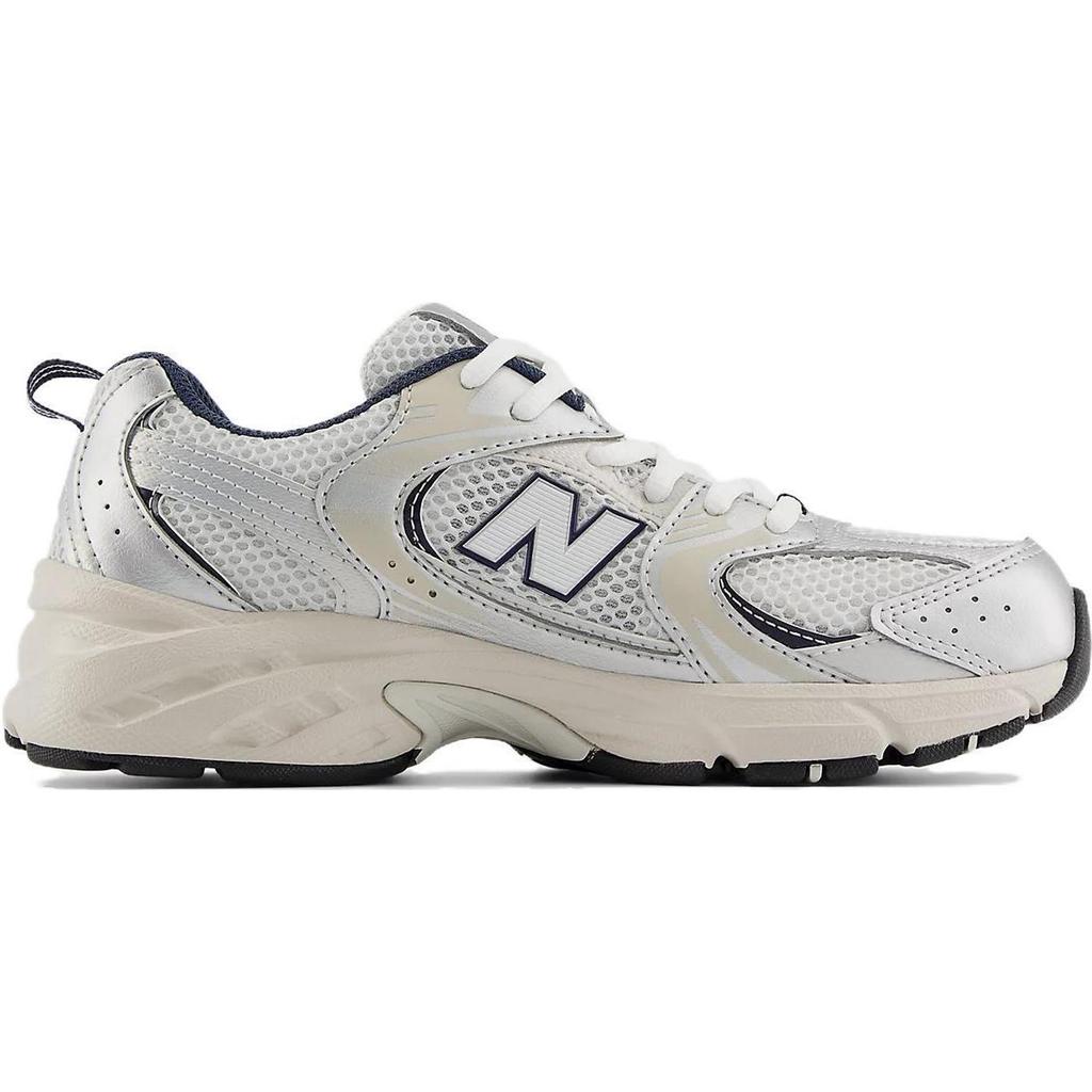 New Balance NB 530 Удобные Низкие Детские Кроссовки для Бега Белые Синие Серебристые Унисекс GR530KA