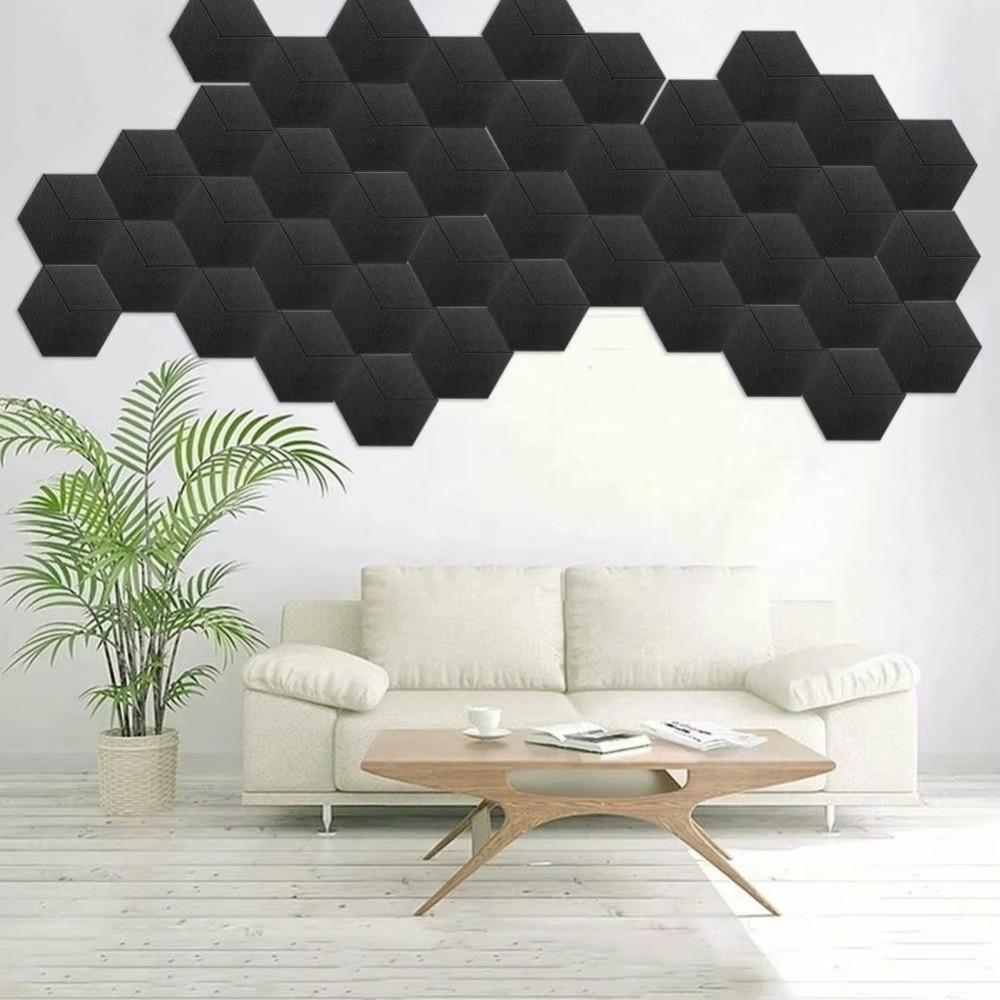 6pcs Y-Type Acoustic Panels Polyester Sound Insulation Panel Background Wall Stickers Music Rooms