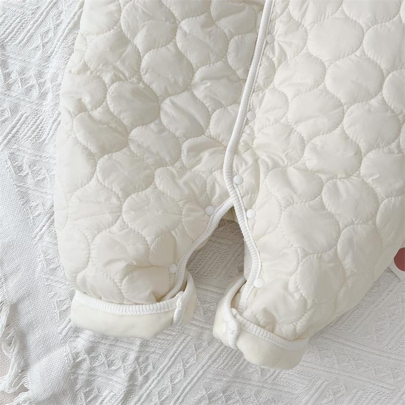 Bear Baby Winter Jumpsuit Scarf Autumn Toddler Outfit Set Fleece Newborn Romper for Boys Girls Clothes Infant Onesie