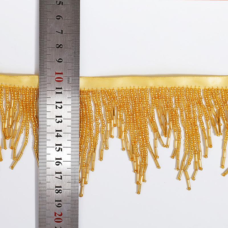 1 Yard Tube Beads Fringe Trim Rhinestones Chain Tassel Crystal Lamp Curtain Hanging Tassel Applique Sew On Garment Crafts