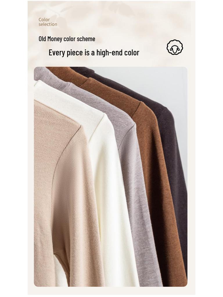 Women's Turtleneck Base Layer: Tencel Wool, Slim Fit, High Elasticity, Long Sleeve, Warm Autumn-Winter Top