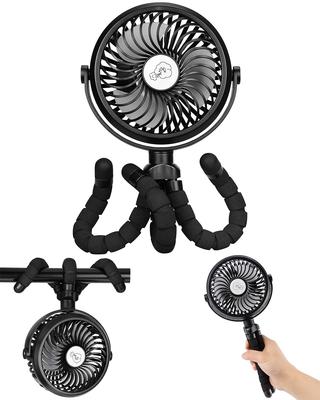 Вентилятор Unlimited Small Electric Mini с 3 уровнями угла подачи воздуха, длительный непрерывный нагрев, черный вентилятор «Wiggle & Usage», перезаряжаемый, 5200 мАч, USB, мобильный, автомобильный,