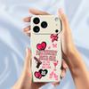 For iPhone 17 Pro Max Case Pink Elements Pattern Printing Straight Edge TPU Phone Back Cover