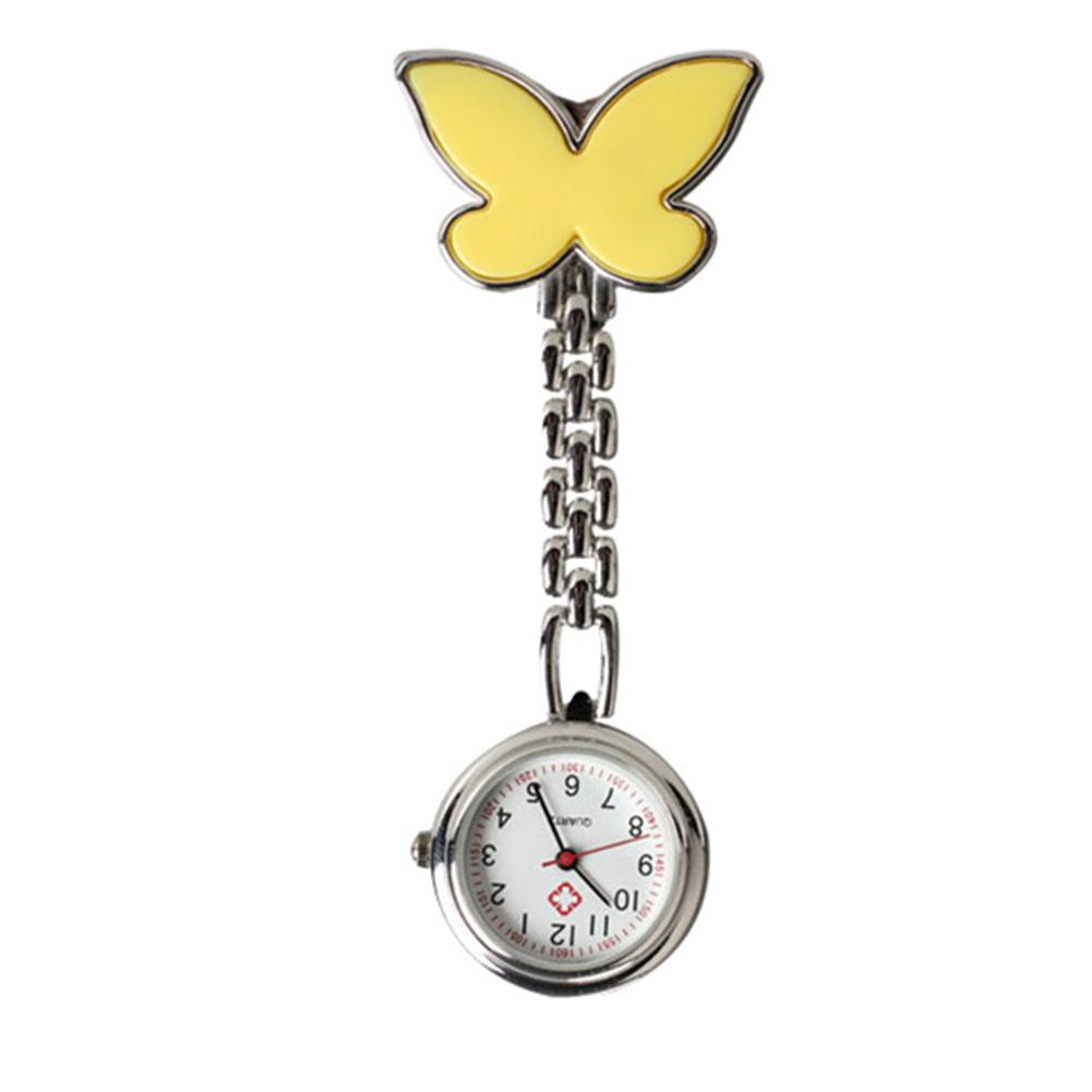 Fashion Butterfly Nurse Table Pocket Watch With Clip Brooch Chain Quartz Watches Pendant Necklace Clock Gifts For Women Man