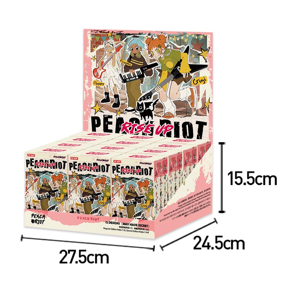 POP MART Peach Riot Rise Up Series Pop Mart Gacha Gacha Blind Box Фигурка Пластиковая модель Премиум Игрушка ПВХ Мягкий винил Оригинальный персонаж Подарок на день рождения