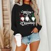 Women's Casual Fashion Round Neck Long Sleeve Christmas Printed Sweatshirt