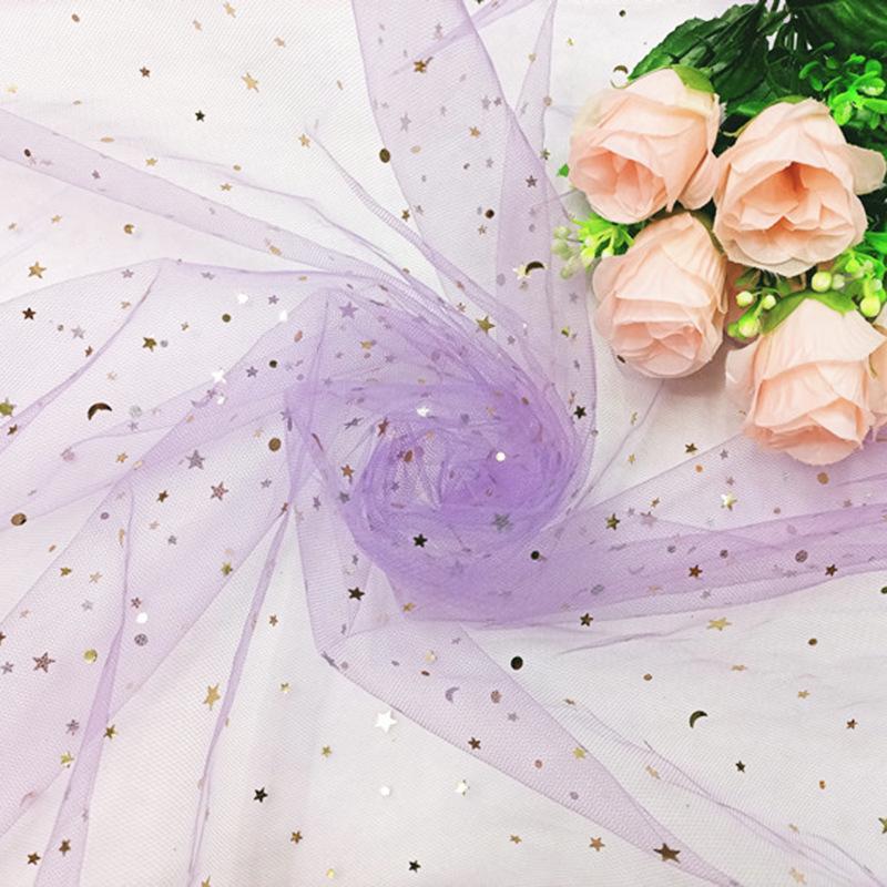 Предварительно нарезанная сетчатая ткань из тюля «Звездная луна» для букетов, юбок для стола и платьев для кукол