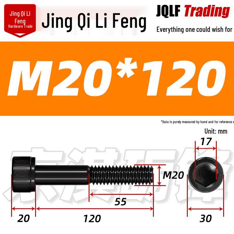 M20-M27 High Strength Blackened Hex Socket Head Cap Screw with Knurled Cylindrical Half Thread