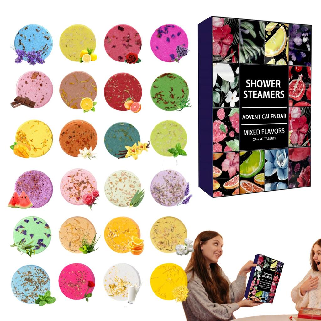 Рождество 2024 Рождественский праздничный адвент-календарь Адвент-календарь Набор для паровой ванны Набор для ароматерапии и СПА