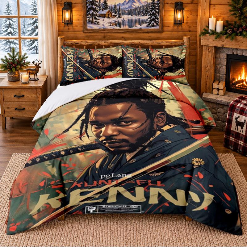 Kendrick Lamar Pattern Bedding 3Pcs Set Bed Sheet And Pillowcases For Indoor Bedroom