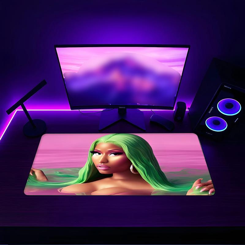 Nickiminaj Mouse pad with a non slip rubber base suitable for home offices and an ideal gift for gamers