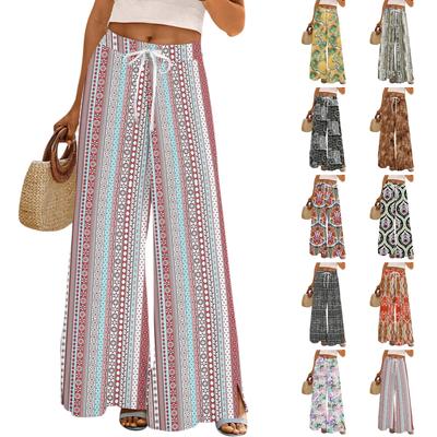 Женские брюки Брюки с широкими штанинами с карманами Повседневные брюки С принтом Эластичная талия Спортивные штаны