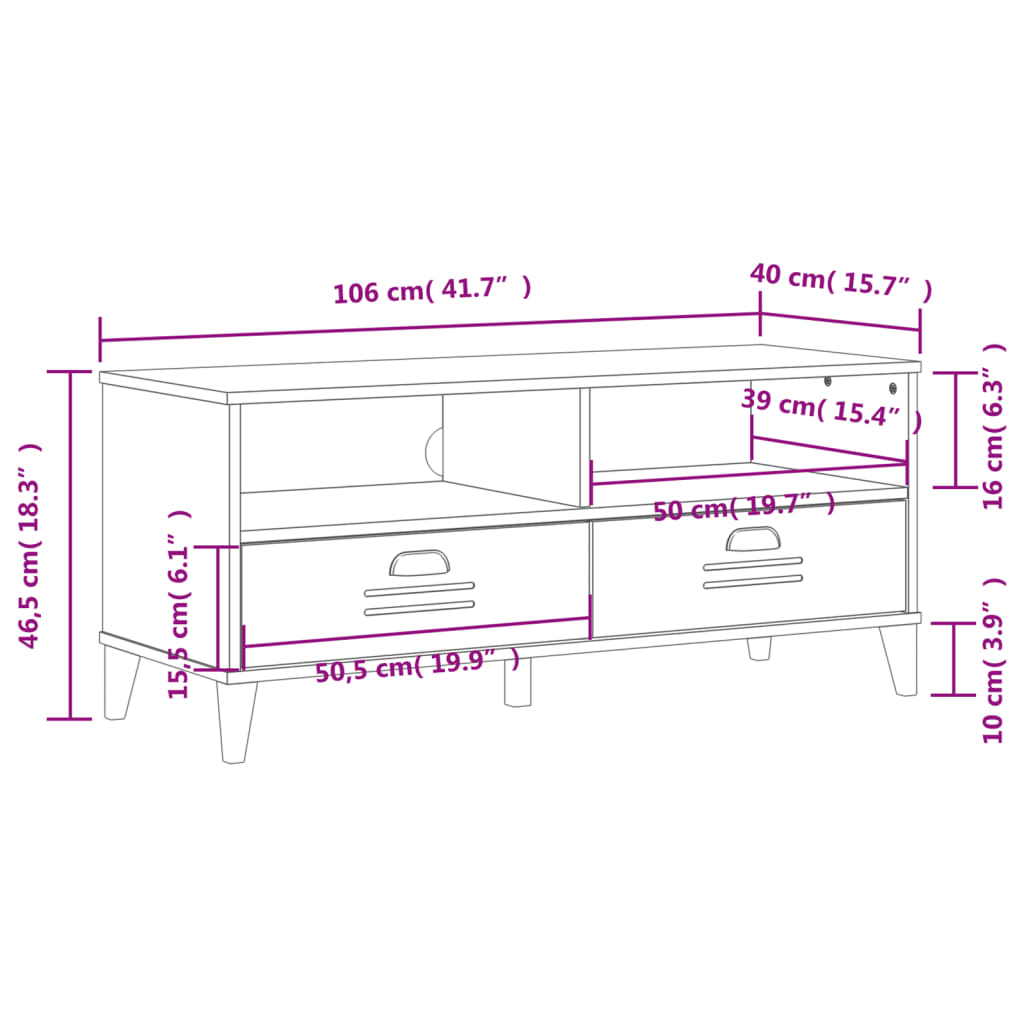 TV Cabinet VIKEN White Particleboard