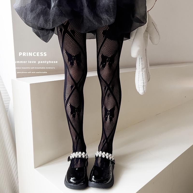 Детские колготки для девочек Ins, однотонные однотонные колготки с сердечком и пшеничным узором для маленьких девочек, весенне-летние тонкие сетчатые колготки для малышей