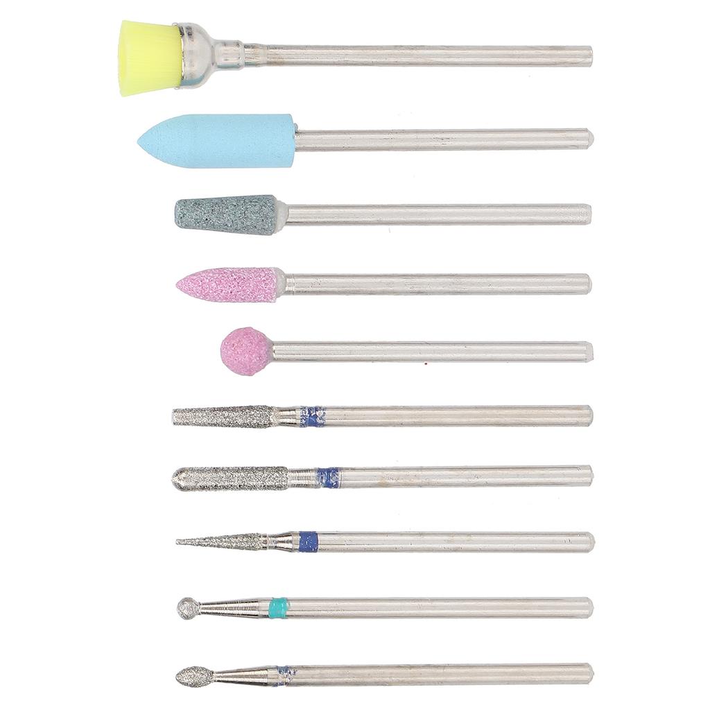 Набор насадок для полировки ногтей, 10 шт., набор наждачных насадок для снятия кварцевой брони, отшелушивающая полировальная головка